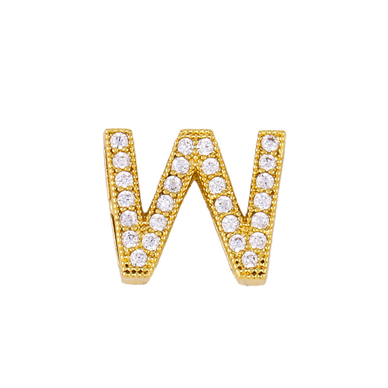 Wholesale 26 English Alphabets Gold-plated Necklaces with Diamonds